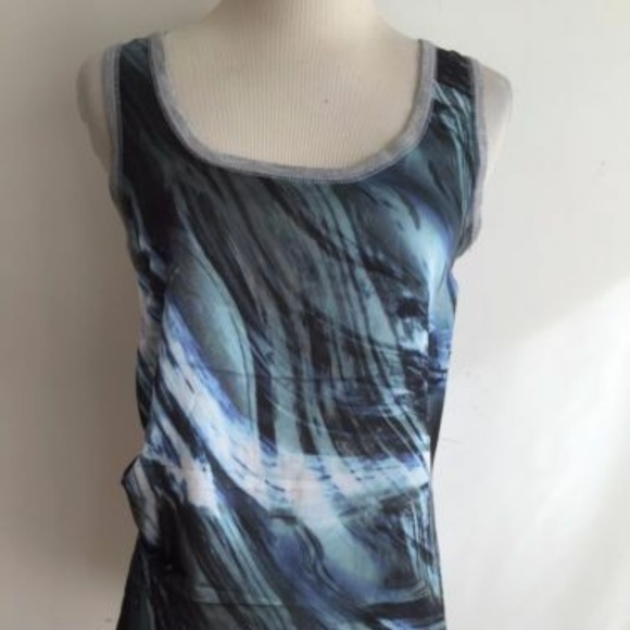 Philosophy Sleeveless Watercolor Asymmetric Top M - Picture 2 of 8